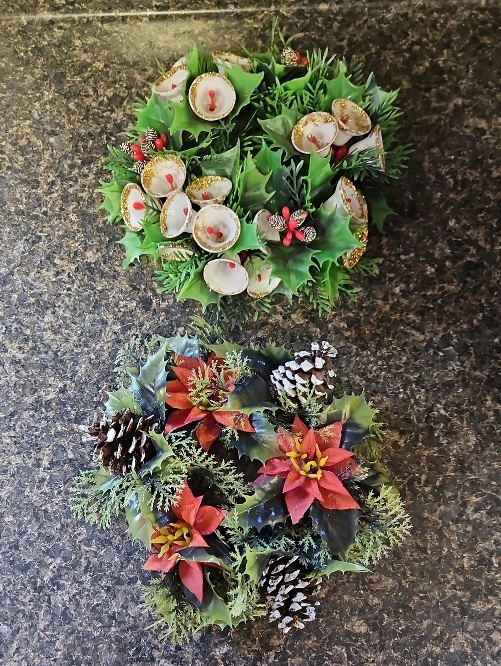 Vintage Plastic Christmas Candle Rings Set Of 2